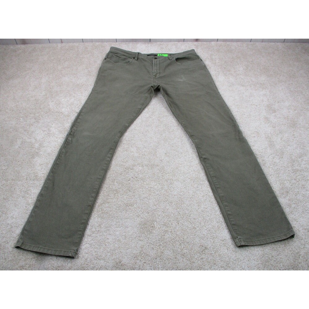 Proof Rover Slim Pants Mens 38 Green Canvas Stretch Chino Casual Huckberry 38x33
